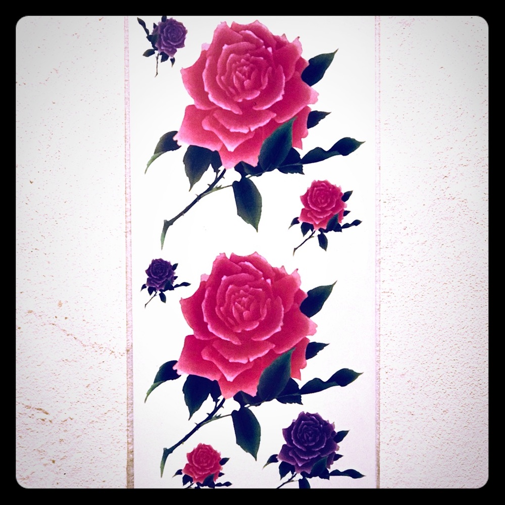 TEMPORARY PINK & PURPLE ROSE TATTOOS 🌹